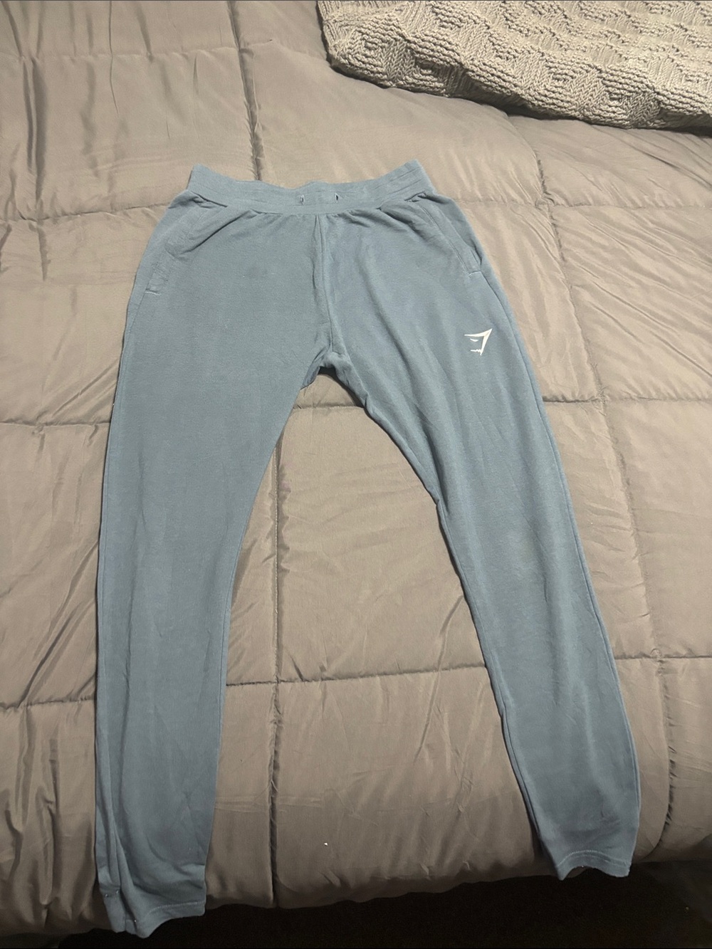 Light Blue Jogger Sweatpants with White logo GYM SHARK SZ SMALL